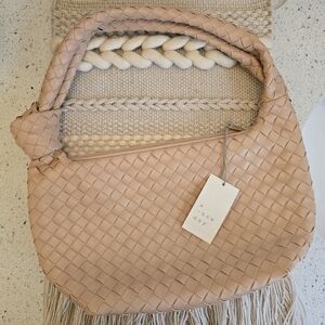 Woven Slouchy Shoulder Handbag